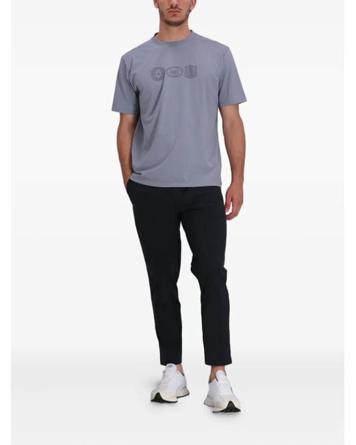 Boss Blue Drawstring-Waist Trousers for men