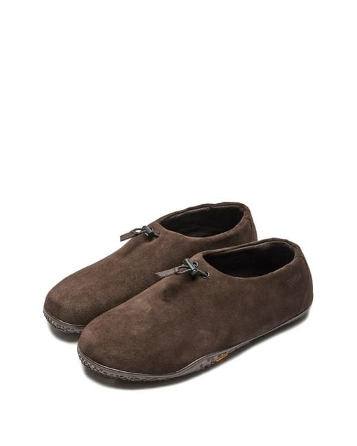 Suicoke Brown Leather Slip-On Sneakers