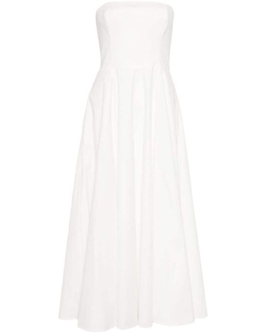 Reformation White Astoria Strapless Midi Dress