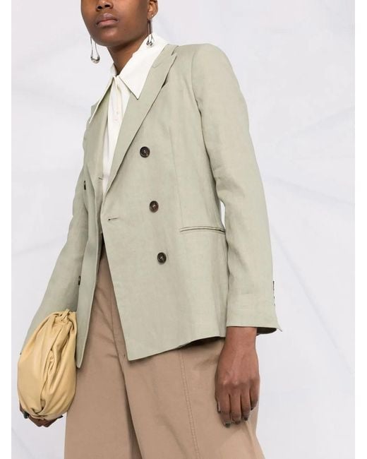 Brunello Cucinelli Natural Peak Lapels Double-Breasted Blazer