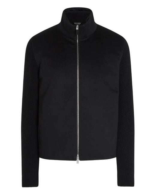 Zegna Black Oasi-Cashmere Cardigan for men
