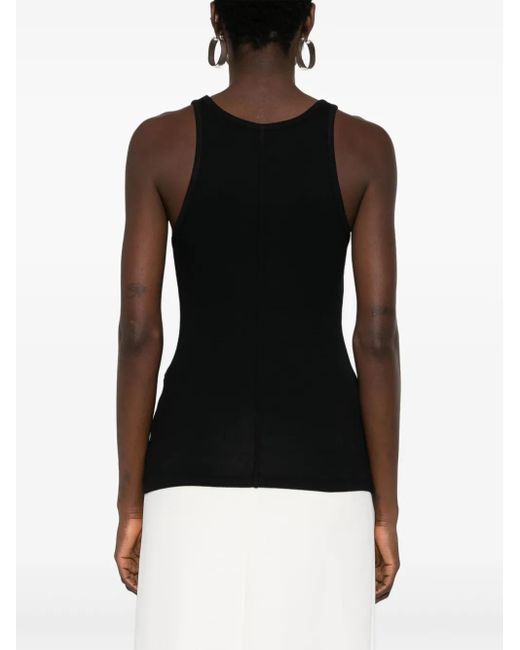 Agolde Black Sleeveless Ribbed-Knit Top
