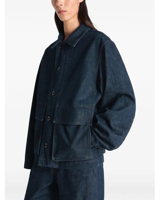 Lemaire Blue Buttoned-Up Denim Jacket