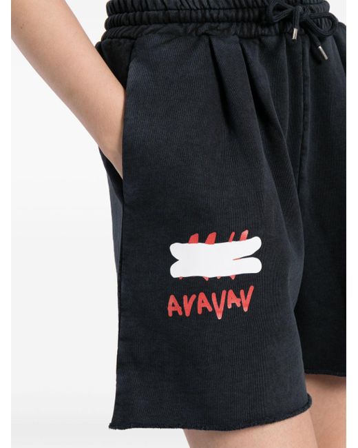 AVAVAV Black Logo-print Cotton Shorts