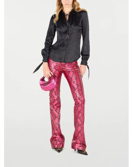 Roberto Cavalli Black Snake-Print Blouse