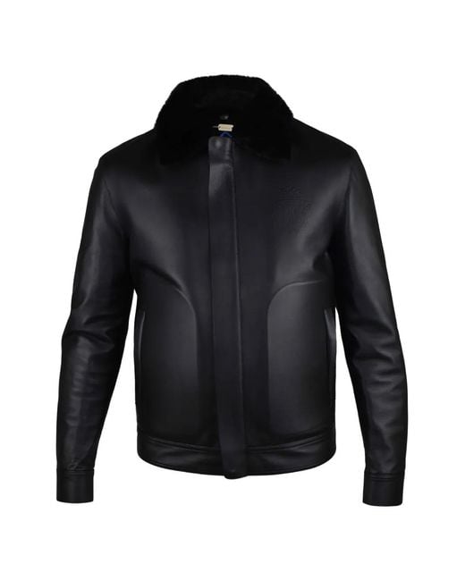 Billionaire Blue Veste En Cuir for men