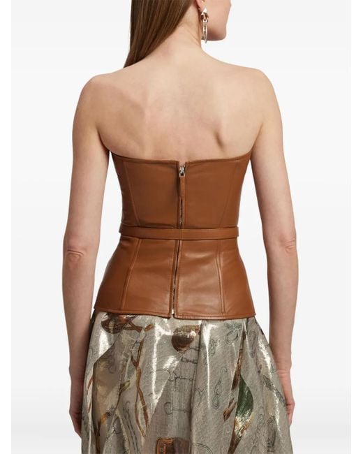Ralph Lauren バックル ストラップレス トップ Brown