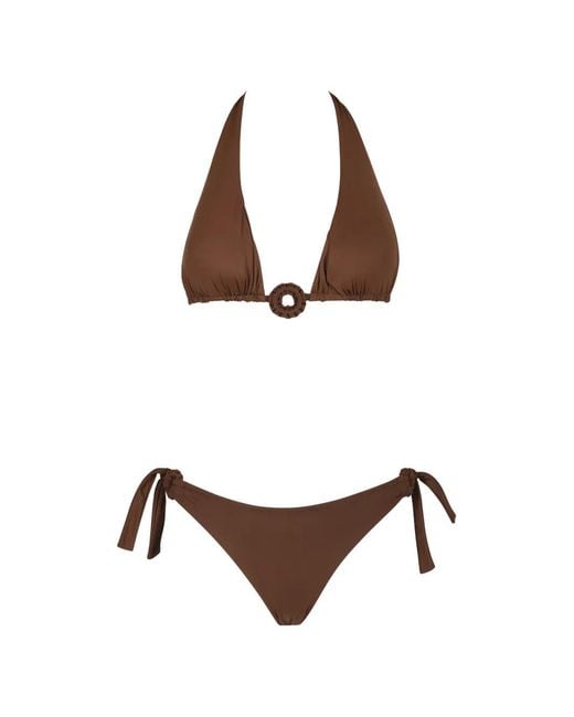 Fisico Metallic Halterneck Ring-Detail Bikini