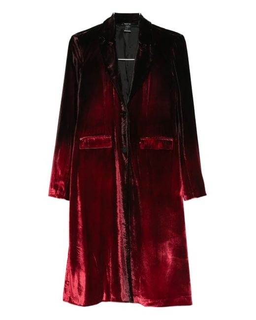 Avant Toi Red Velvet Single-Breasted Coat