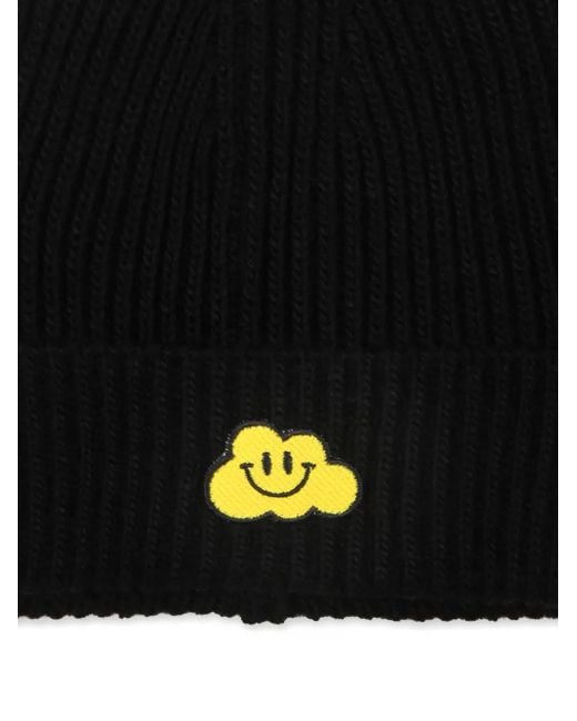 Ghayme Black Cloud-Appliqué Beanie for men