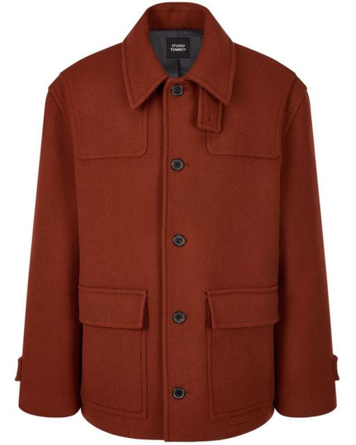 Studio Tomboy X Brown Non-Toggle Duffle Coat for men