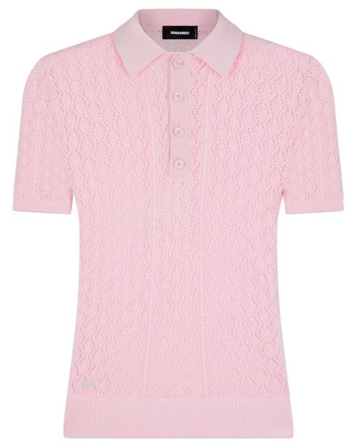 DSquared² Gestricktes Poloshirt in Pink für Herren