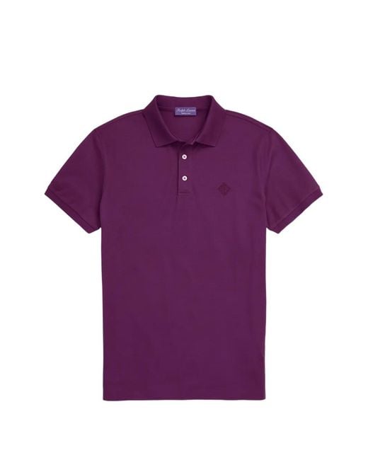 Polo Ralph Lauren Purple Embroidered-Logo Piqué Polo Shirt for men