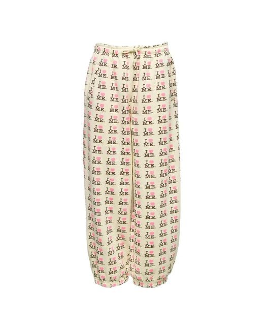 Ashley Williams Natural Heart-Print Track Pants