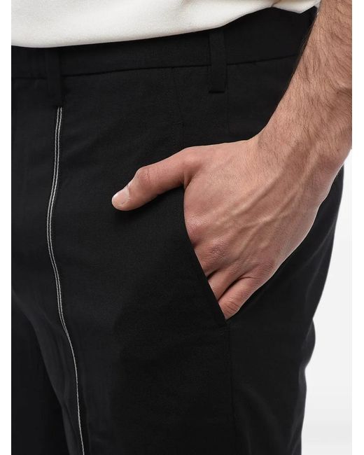 Neil Barrett Black Contrast-Stitch Slim-Fit Trousers for men