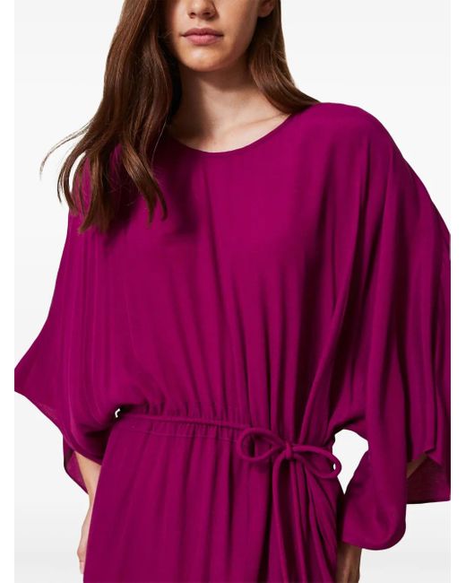 Twinset Purple Jersey Midi Dress