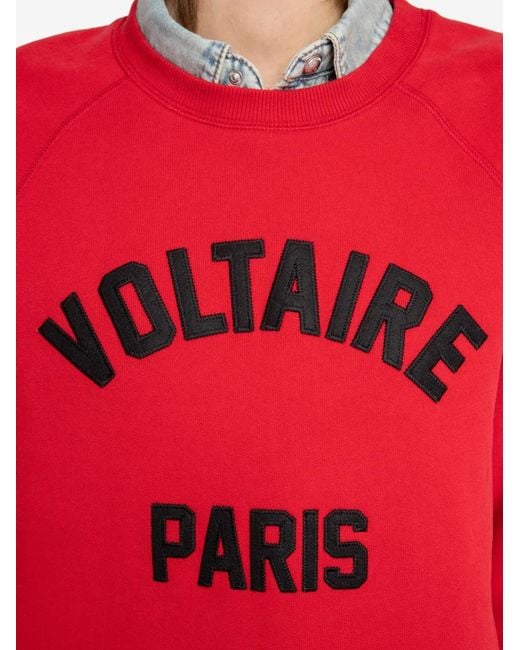 Zadig & Voltaire Red Logo-Lettering Sweatshirt