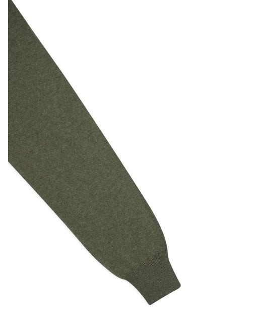 Piacenza Cashmere Green Crew-Neck Cashmere Sweater for men
