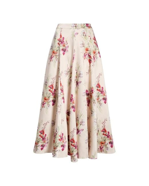 Cinq À Sept Pink Iris Bouquet Hilda Bouquet Floral Midi Skirt