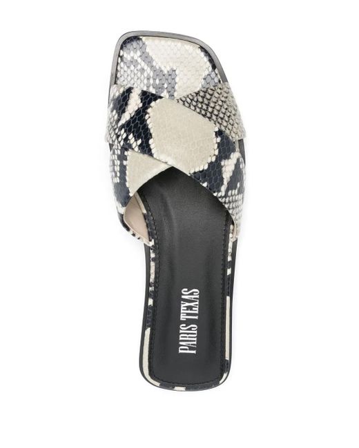 Paris Texas スネークスキンパターン サンダル White