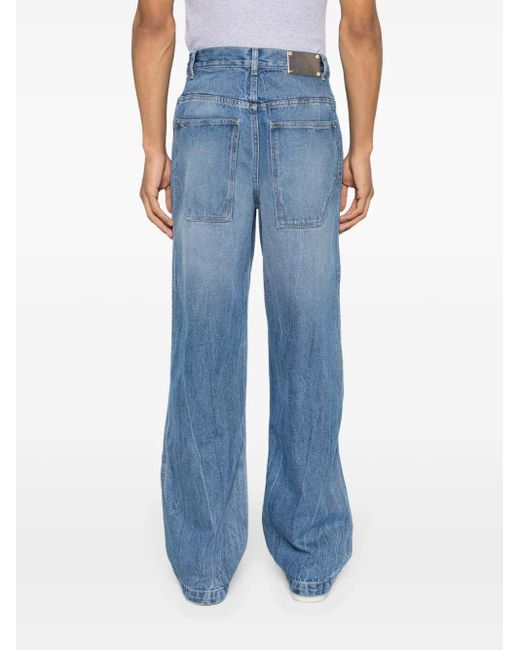 Dion Lee Blue Slouchy Darted Wide-Leg Jeans