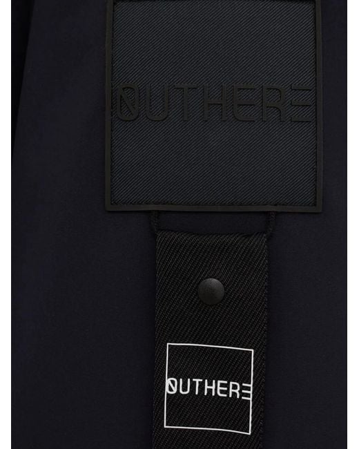 OUTHERE Blue Logo-Patch Hooded Jacket for men
