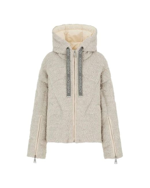 Khrisjoy White Iconic Milano Quilted Shearling-Effect Coat