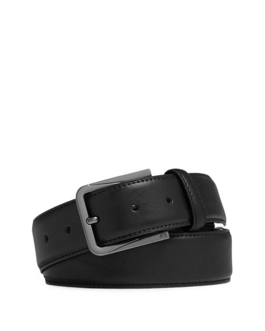 Piquadro Black Prong-Buckle Belt for men