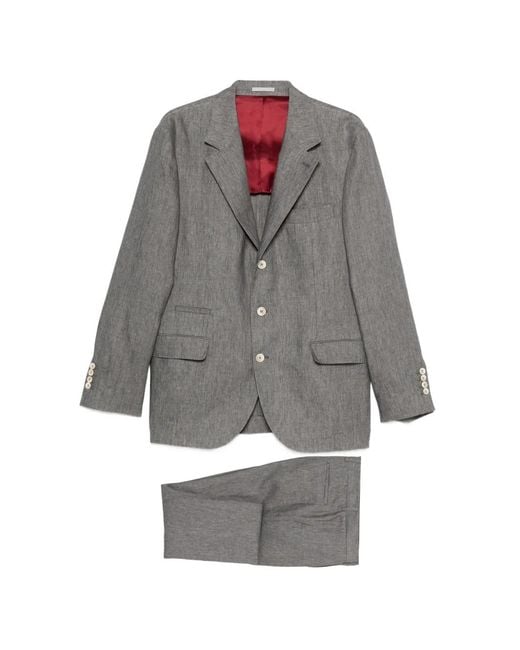 Brunello Cucinelli Gray Buttoned Suit for men