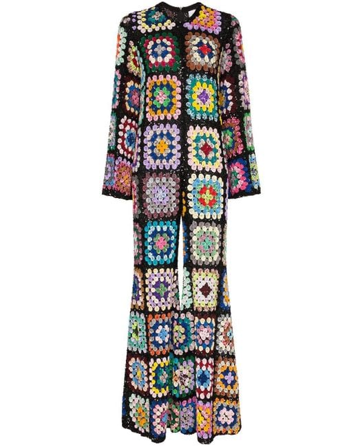Ashish Multicolor Sequin-embellished Crochet Jumpsuit