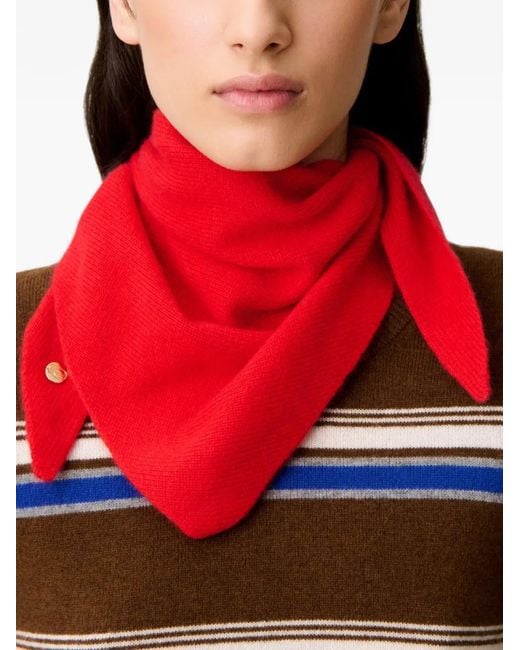 Claudie Pierlot Red Triangular Wool Scarf
