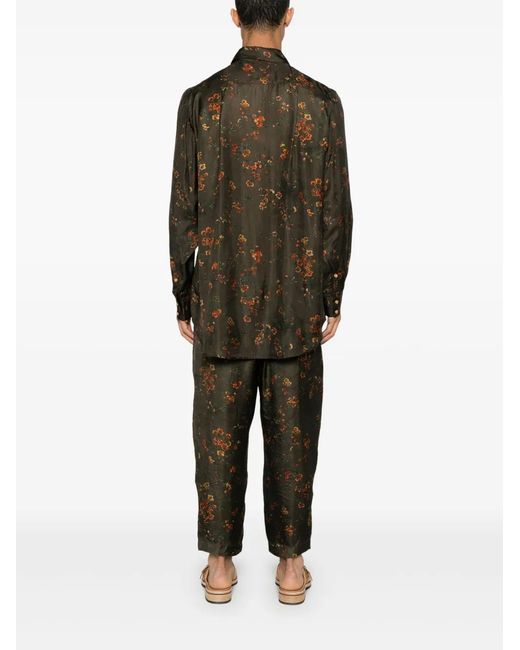 Camisa Tab Uma Wang de hombre de color Green
