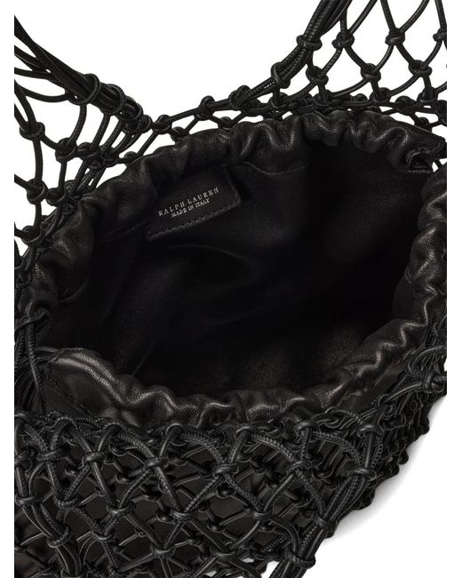 Ralph Lauren Black Macramé-Tassel Tote Bag