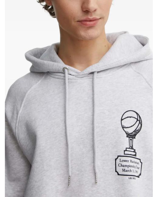 Les Deux Gray Graphic-Print Hoodie for men