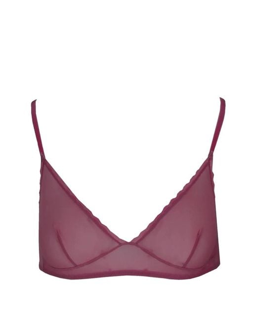 Laura Urbinati Purple Soutien-Gorge À Bords Festonnés Et Effets De Transparence