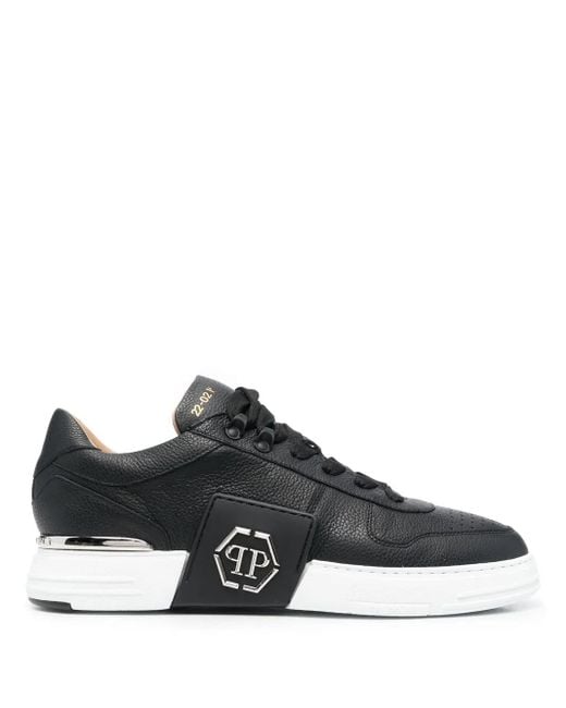 Philipp Plein Black Hexagonal Low-Top Sneakers