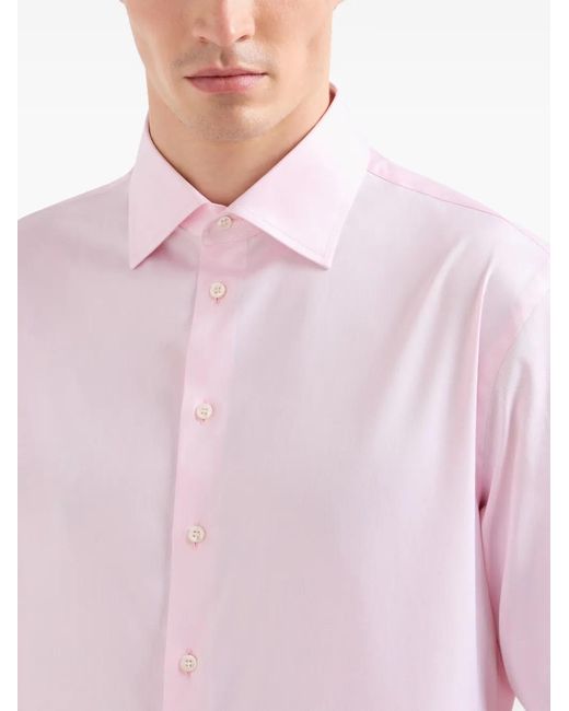 Giorgio Armani Pink Cotton Shirt for men
