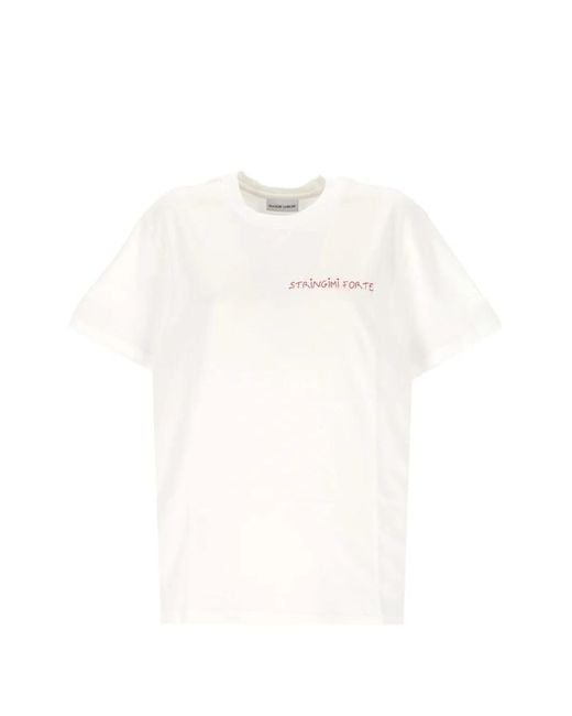 Maison Labiche White Embroidered-Slogan T-Shirt