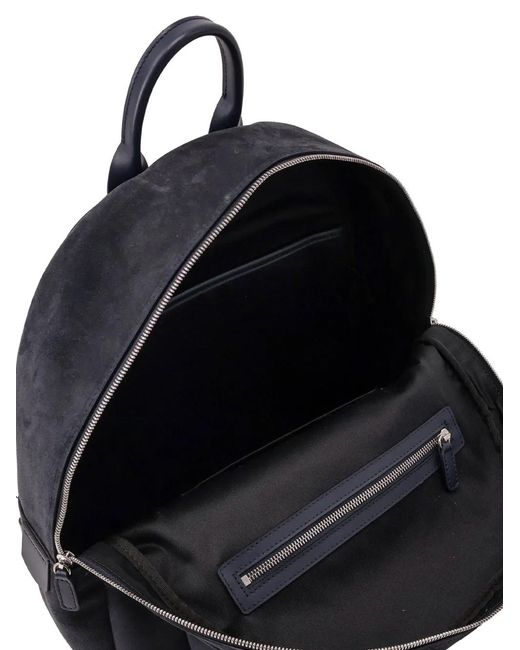 Kiton Blue Sac À Dos En Cuir À Fermeture Zippée for men