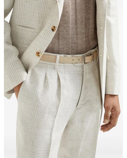 メンズ Brunello Cucinelli プリーツディテール パンツ White