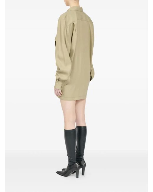 MM6 by Maison Margiela Natural Button-Up Shirt Dress