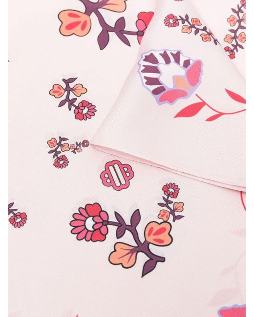Maje Floral-print Silk Foulard in Pink | Lyst