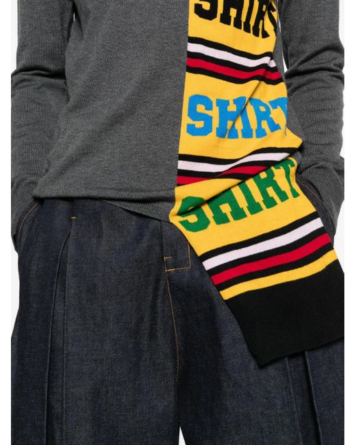 Comme des Garçons Gray Layered Wool Sweater for men