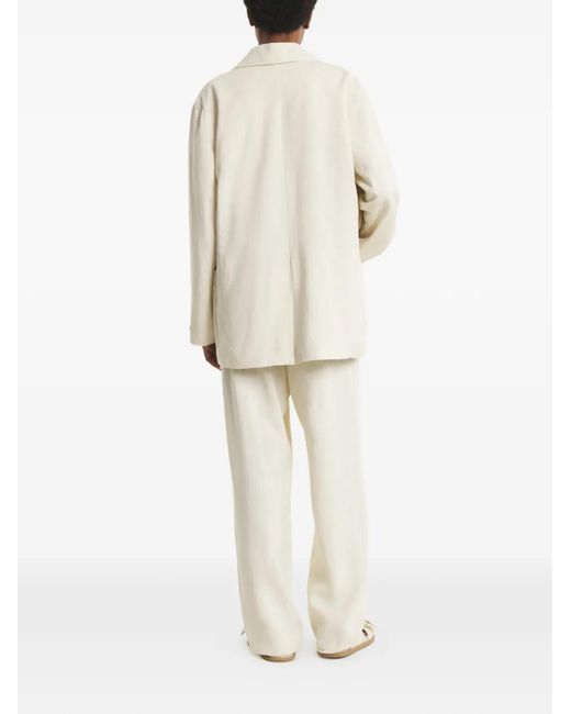 Maison Kitsuné White Notched-Lapel Patch-Pocket Jacket