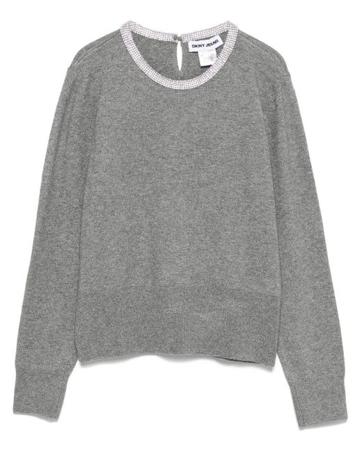 DKNY ビジュートリム セーター Gray