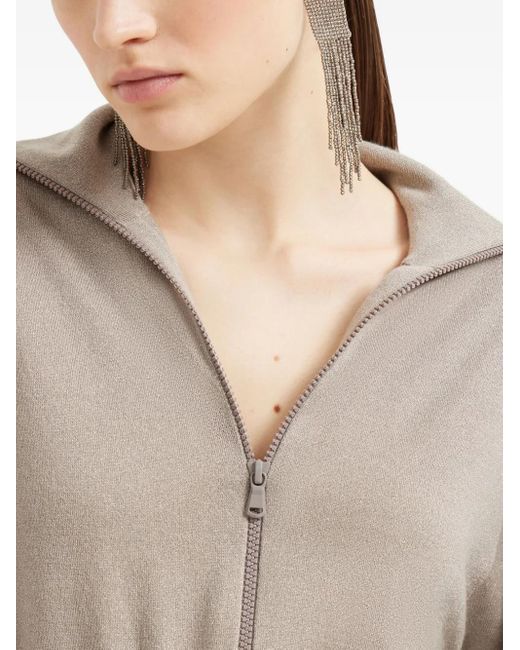 Brunello Cucinelli Natural Cardigan mit Reißverschluss