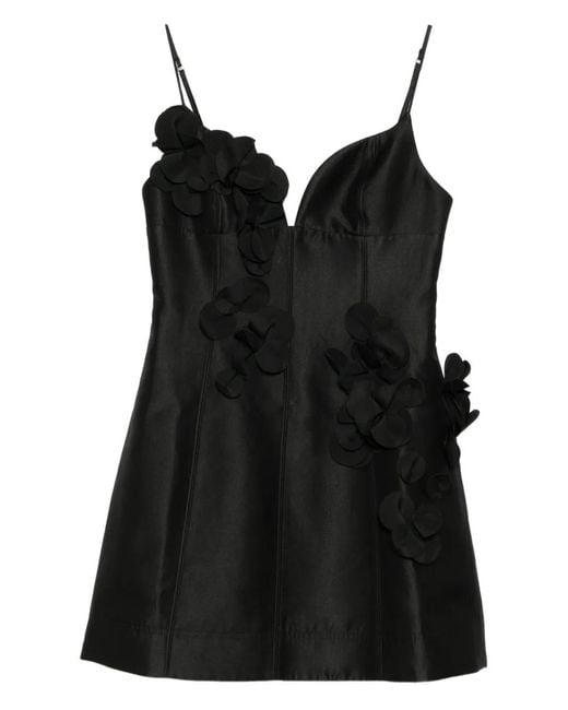 ribbed long sleeve mini dress Ribbed Modal Long-Sleeve Draped Mini Dress in Black - M