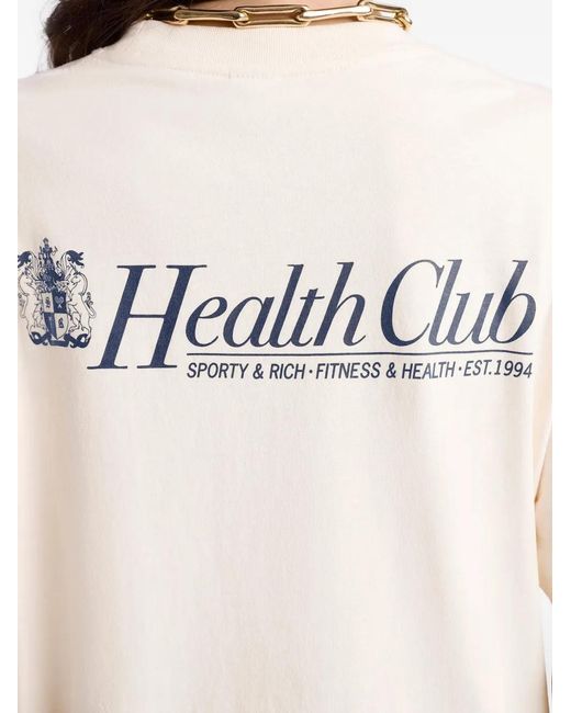 Sporty & Rich White Health Club Logo T-Shirt