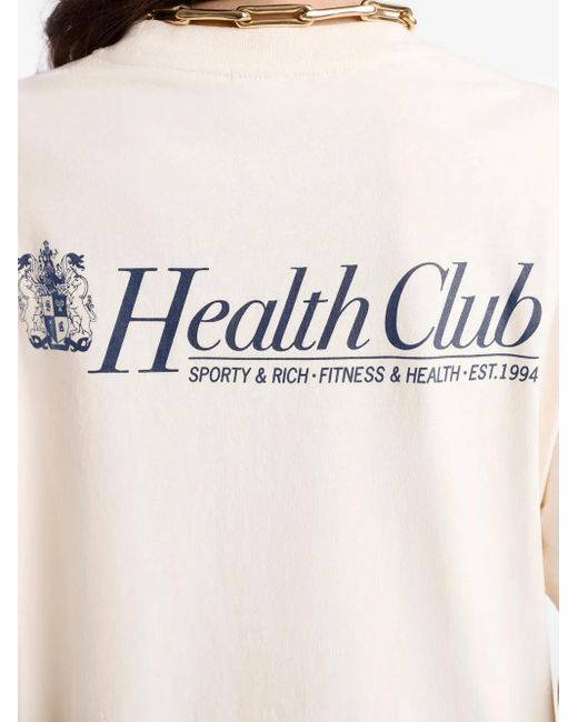 Camiseta Health Club con logo Sporty & Rich de color White