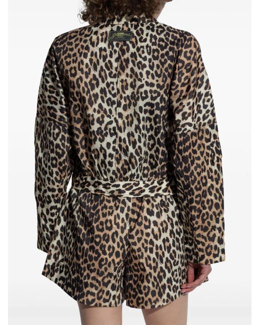 Ganni Black Leopard-Print Jacket